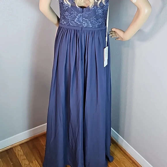 JJ's House A-Line Chiffon Dress Size 8 Stormy Scoop Neck - Picture 11 of 17